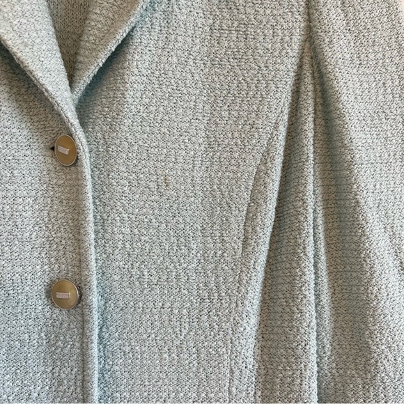 ST JOHN COLLECTION LONG COAT SIZE 6 LIGHT AQUA - Picture 5 of 15